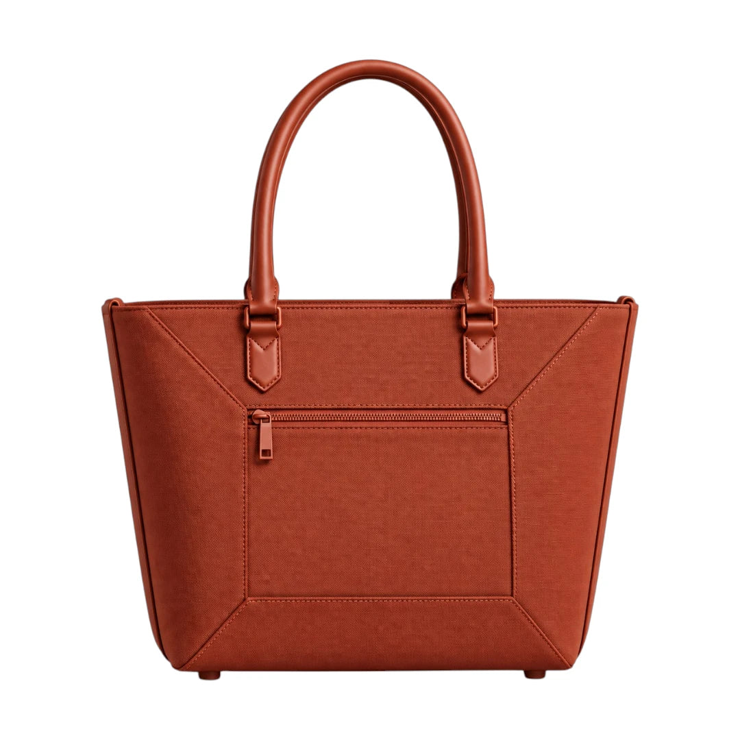 BagSway Ember Terracotta Faux Leather Tote Handbag