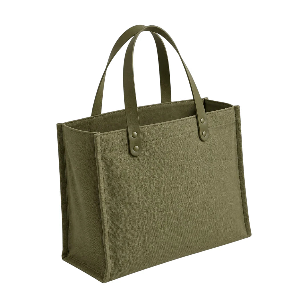 BagSway Olive Green Structured Tote Handbag